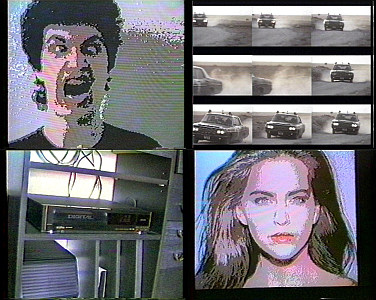 Cyfrowe efekty video generowane na magnetowidzie Sanyo, zakupionym w Pewexie w 1989 roku.