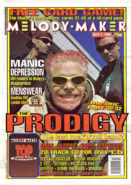 Okładka tygodnika Melody Maker - kwiecień 1995.